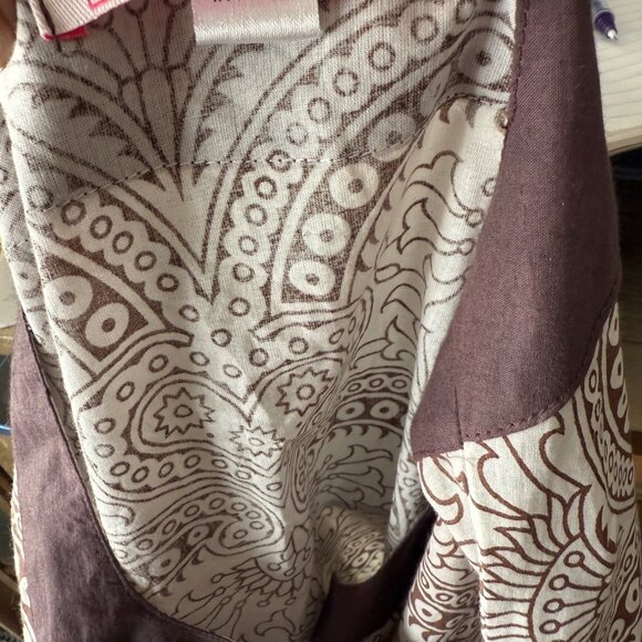 Jest Jewels Womens Tunic Top Brown Paisley Print 100% Cotton Made In India Size - Picture 5 of 6